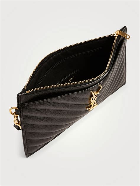 SAINT LAURENT YSL Monogram Leather Clutch Bag 